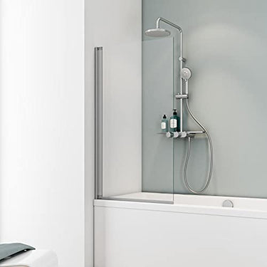 Schulte Duschwand Berlin, 70 x 130 cm, 5 mm Sicherheitsglas klar hell, alunatur, D16503 01 50, Duschabtrennung für Badewanne im Sale
